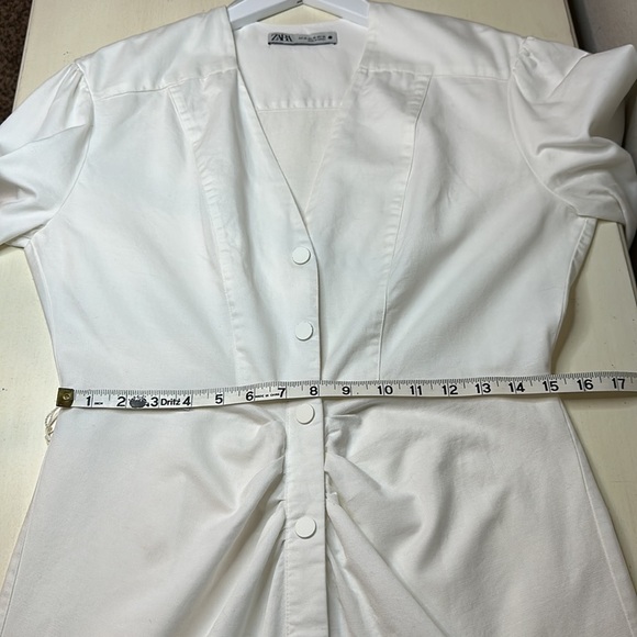 Zara Linen Blend V Neck Midi Dress Size XS - Picture 12 of 16